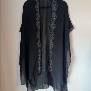 Elegant Black Embellished Women's Top